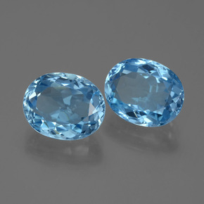 7.36캐럿 천연 스위스 블루 토파즈 보석, 타원형 컷, 10.2×8.2 mm, VVS