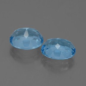 7.36캐럿 천연 스위스 블루 토파즈 보석, 타원형 컷, 10.2×8.2 mm, VVS