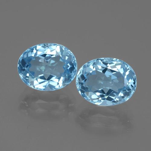 6.86캐럿 천연 스위스 블루 토파즈 보석, 타원형 컷, 10×8 mm, VVS