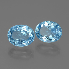 6.86캐럿 천연 스위스 블루 토파즈 보석, 타원형 컷, 10×8 mm, VVS