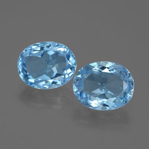 6.56캐럿 천연 스카이 블루 토파즈 보석, 타원형 컷, 10×8 mm, VVS-VS