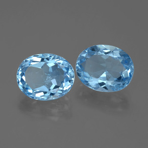 6.56캐럿 천연 스카이 블루 토파즈 보석, 타원형 컷, 10×8 mm, VVS-VS