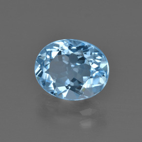 3.32캐럿 천연 스위스 블루 토파즈, 타원형 컷, 10.1×8.2 mm, VVS-VS