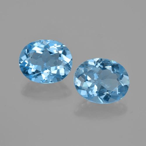 5.86캐럿 천연 스카이 블루 토파즈 보석, 타원형 컷, 10.1×8.3 mm, VVS
