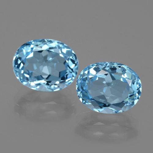 6.88캐럿 천연 스카이 블루 토파즈 보석, 타원형 컷, 10.1×8.2 mm, VVS