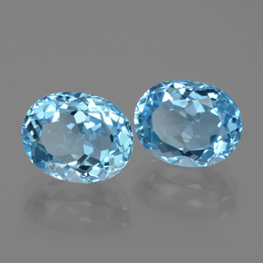 6.88캐럿 천연 스카이 블루 토파즈 보석, 타원형 컷, 10.1×8.2 mm, VVS