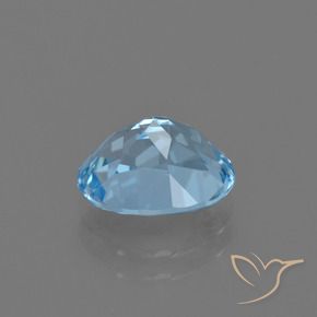 2.93캐럿 천연 스카이 블루 토파즈, 타원형 컷, 9.6×7.8 mm, VVS