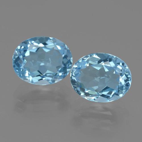 6.47캐럿 천연 스위스 블루 토파즈 보석, 타원형 컷, 10.1×8.1 mm, VVS-VS