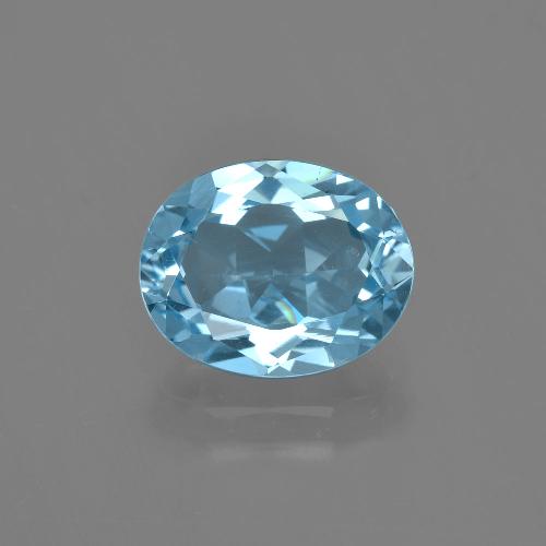 2.92캐럿 천연 스위스 블루 토파즈, 타원형 컷, 10×8 mm, VS
