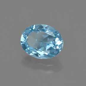 2.92캐럿 천연 스위스 블루 토파즈, 타원형 컷, 10×8 mm, VS