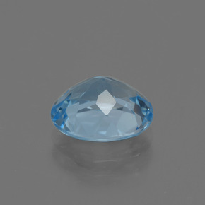 3.38캐럿 천연 스위스 블루 토파즈, 타원형 컷, 10×8.3 mm, VS