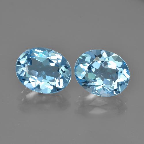 5.96캐럿 천연 스위스 블루 토파즈 보석, 타원형 컷, 10×8.1 mm, VVS