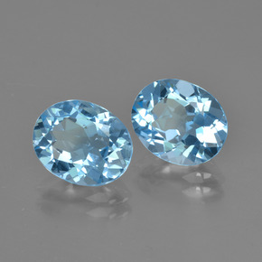 5.96캐럿 천연 스위스 블루 토파즈 보석, 타원형 컷, 10×8.1 mm, VVS