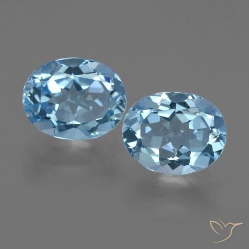 6.08캐럿 천연 스위스 블루 토파즈 보석, 타원형 컷, 10×8 mm, VVS