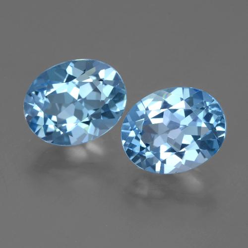 6.36캐럿 천연 스위스 블루 토파즈 보석, 타원형 컷, 10.1×8 mm, VVS