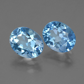 6.36캐럿 천연 스위스 블루 토파즈 보석, 타원형 컷, 10.1×8 mm, VVS
