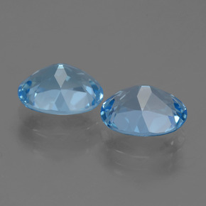 6.36캐럿 천연 스위스 블루 토파즈 보석, 타원형 컷, 10.1×8 mm, VVS