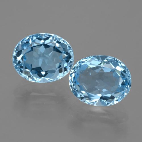 6.95캐럿 천연 스카이 블루 토파즈 보석, 타원형 컷, 10×8.2 mm, VVS