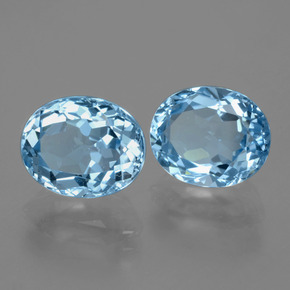 6.95캐럿 천연 스카이 블루 토파즈 보석, 타원형 컷, 10×8.2 mm, VVS