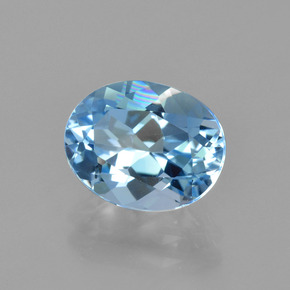 3.23캐럿 천연 스카이 블루 토파즈, 타원형 컷, 10×7.9 mm, VVS