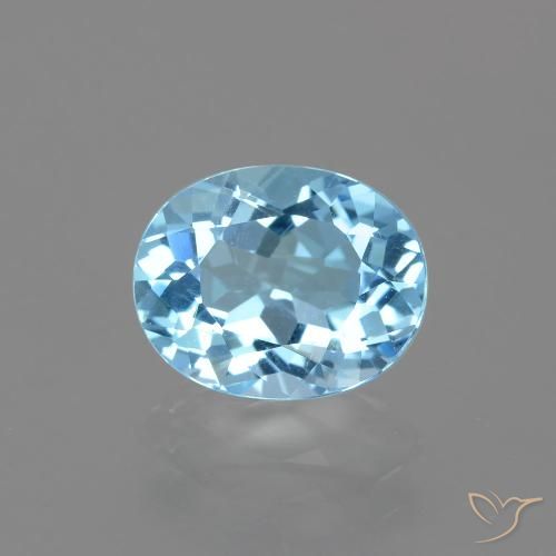 3.20ct 자연스러운 하늘색 황옥, 타원형, VVS-VS
