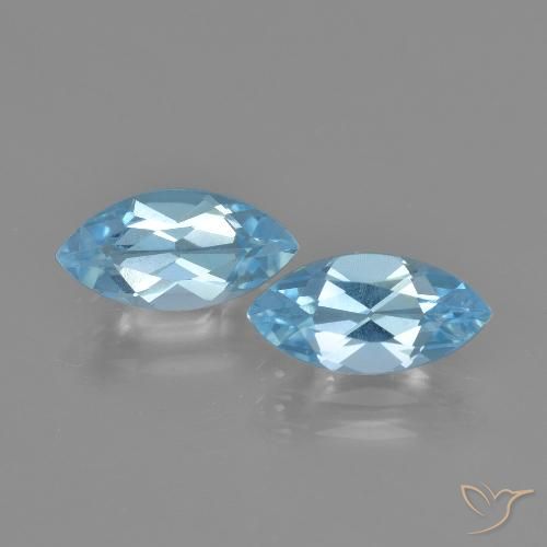 2.70캐럿 천연 스카이 블루 토파즈 보석, 마퀴즈, 10.3×5.2 mm, VVS-VS