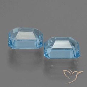5.82캐럿 천연 스위스 블루 토파즈 보석, 에메랄드 컷, 9×7.1 mm, VVS-VS