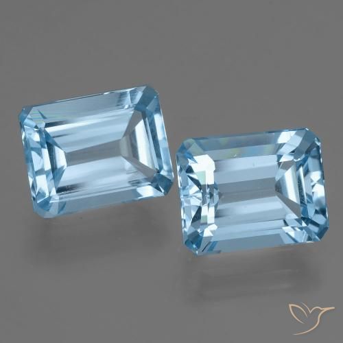 5.93ctw 자연스러운 스위스 블루 황옥, 에메랄드 컷, VVS-VS