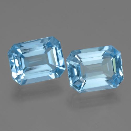5.17캐럿 천연 스카이 블루 토파즈 보석, 에메랄드 컷, 9.2×7.1 mm, VVS-VS
