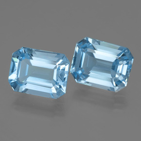 5.17캐럿 천연 스카이 블루 토파즈 보석, 에메랄드 컷, 9.2×7.1 mm, VVS-VS