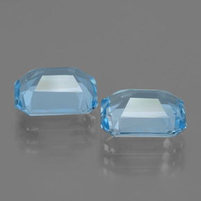 5.17캐럿 천연 스카이 블루 토파즈 보석, 에메랄드 컷, 9.2×7.1 mm, VVS-VS