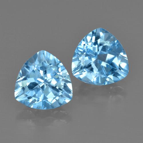 5.86캐럿 천연 스위스 블루 토파즈 보석, 트릴리언, 9.1×9.1 mm, VVS