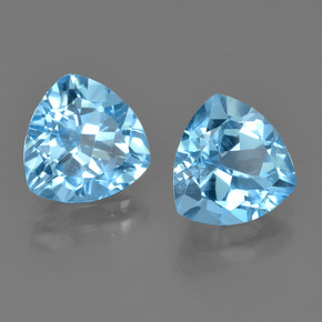 5.86캐럿 천연 스위스 블루 토파즈 보석, 트릴리언, 9.1×9.1 mm, VVS