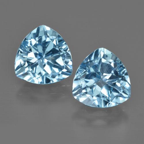 5.90캐럿 천연 스위스 블루 토파즈 보석, 트릴리언, 9.2×9.2 mm, VVS-VS