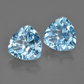 5.90캐럿 천연 스위스 블루 토파즈 보석, 트릴리언, 9.2×9.2 mm, VVS-VS