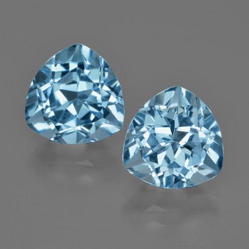 6.51캐럿 천연 스위스 블루 토파즈 보석, 트릴리언, 9×8.9 mm, VVS-VS
