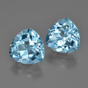 6.51캐럿 천연 스위스 블루 토파즈 보석, 트릴리언, 9×8.9 mm, VVS-VS