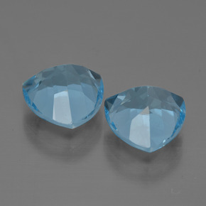 6.51캐럿 천연 스위스 블루 토파즈 보석, 트릴리언, 9×8.9 mm, VVS-VS