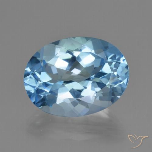 20.49ct 자연스러운 스위스 블루 황옥, 타원형, VVS