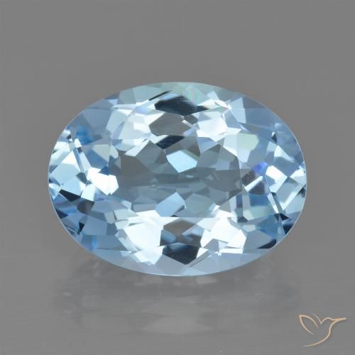 21.80ct 자연스러운 하늘색 황옥, 타원형, VVS