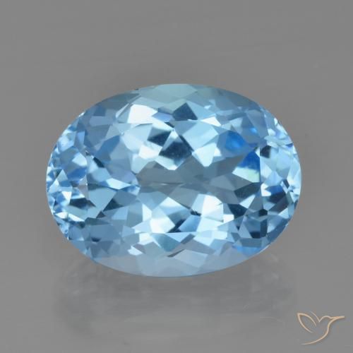 23.58ct 자연스러운 스위스 블루 황옥, 타원형, VVS
