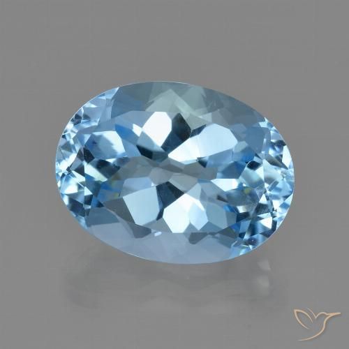 21.58ct 자연스러운 하늘색 황옥, 타원형, VVS