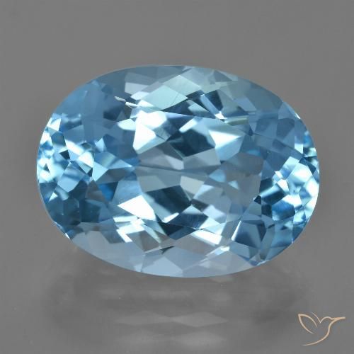 23.33ct 자연스러운 스위스 블루 황옥, 타원형, VVS