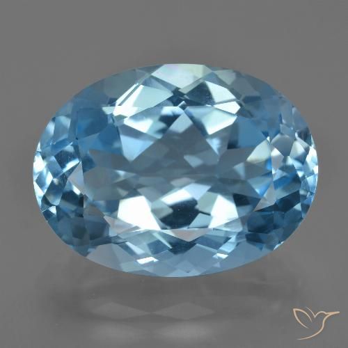 22.58ct 자연스러운 스위스 블루 황옥, 타원형, VVS