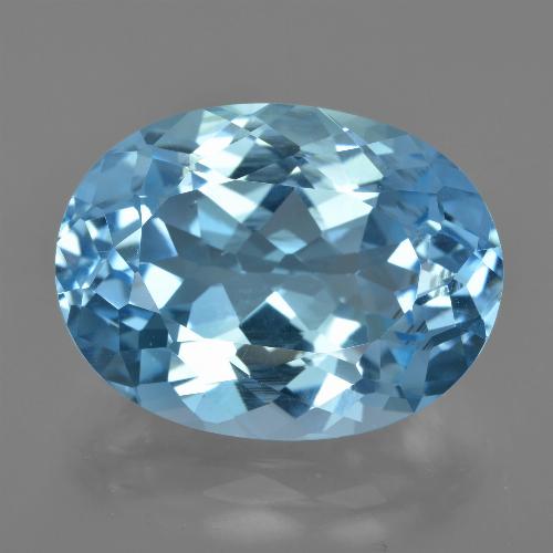 22.82캐럿 천연 스카이 블루 토파즈, 타원형 컷, 20×15.1 mm, VVS
