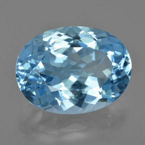 22.82캐럿 천연 스카이 블루 토파즈, 타원형 컷, 20×15.1 mm, VVS