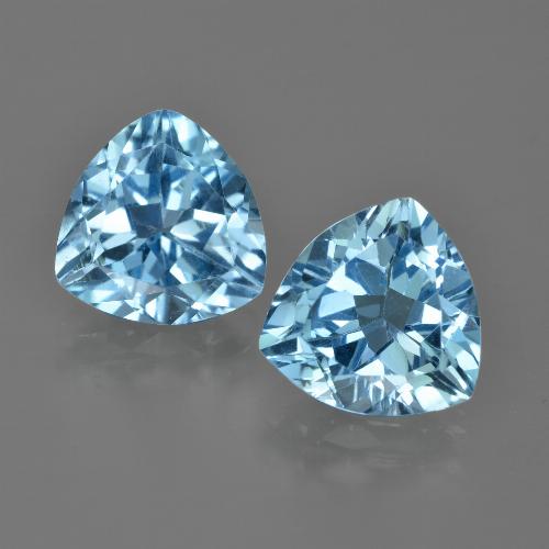 7.32캐럿 천연 스카이 블루 토파즈 보석, 트릴리언, 10×9.9 mm, VVS-VS