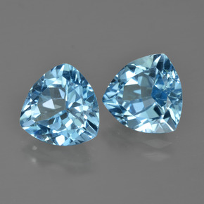 7.32캐럿 천연 스카이 블루 토파즈 보석, 트릴리언, 10×9.9 mm, VVS-VS