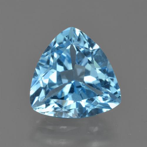 3.39캐럿 천연 스위스 블루 토파즈, 트릴리언, 9.9×9.6 mm, VS