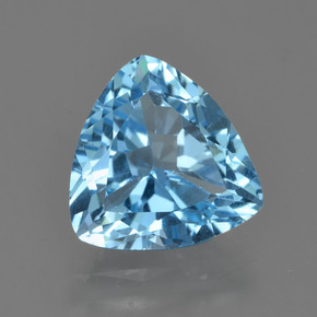 3.39캐럿 천연 스위스 블루 토파즈, 트릴리언, 9.9×9.6 mm, VS